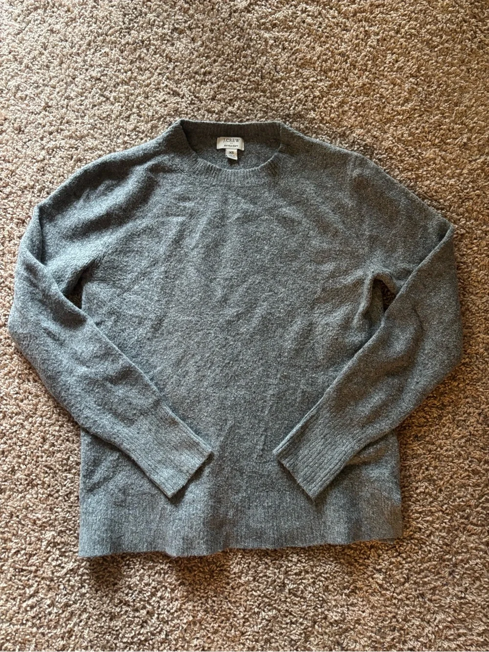 J. Crew Womens Gray Extra Soft Crewneck Sweater